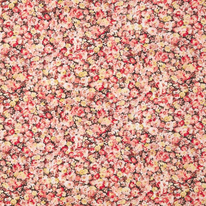 viscose fabric flower meadow – red/black,  image number 1