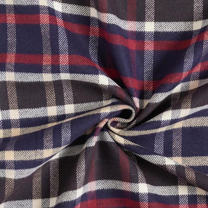 Lightweight Checked Cotton Coating Fabric – navy blue,  image number 3