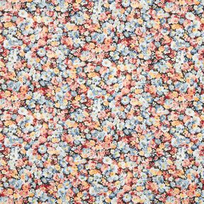 viscose fabric flower meadow – light wash denim blue/black, 