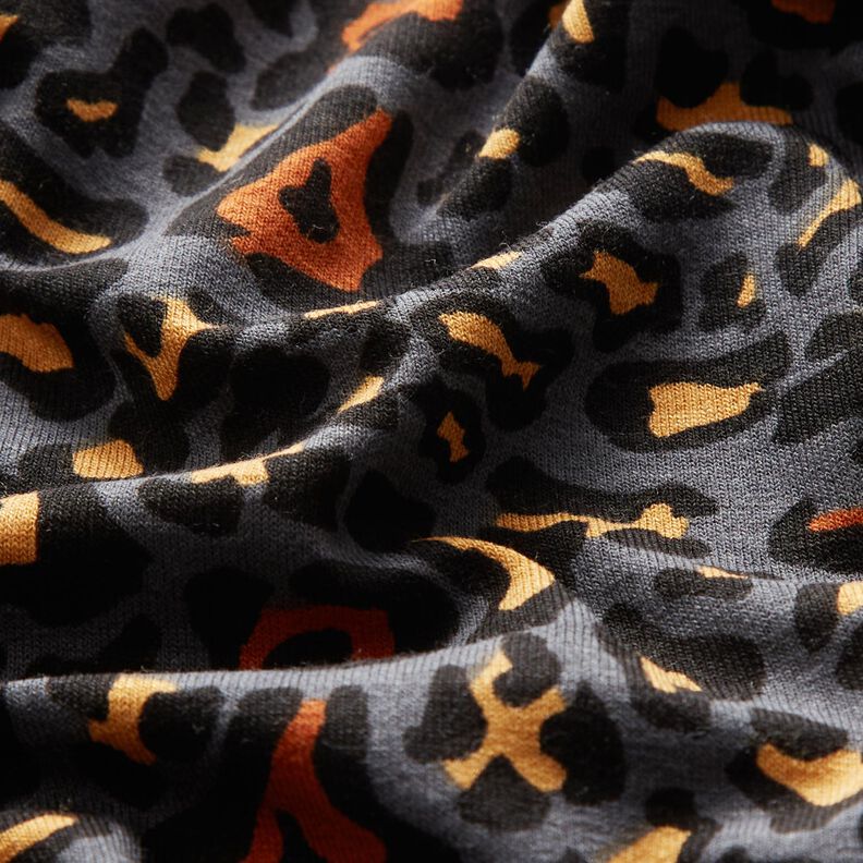 Viscose Jersey Leopard Print – slate grey/curry yellow,  image number 2