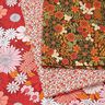 Cotton Cretonne large retro flowers – dark red/pink,  thumbnail number 5