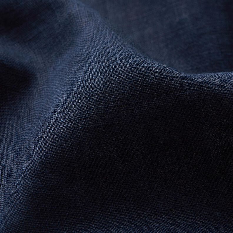 Lightweight linen blend pre-washed – midnight blue,  image number 3