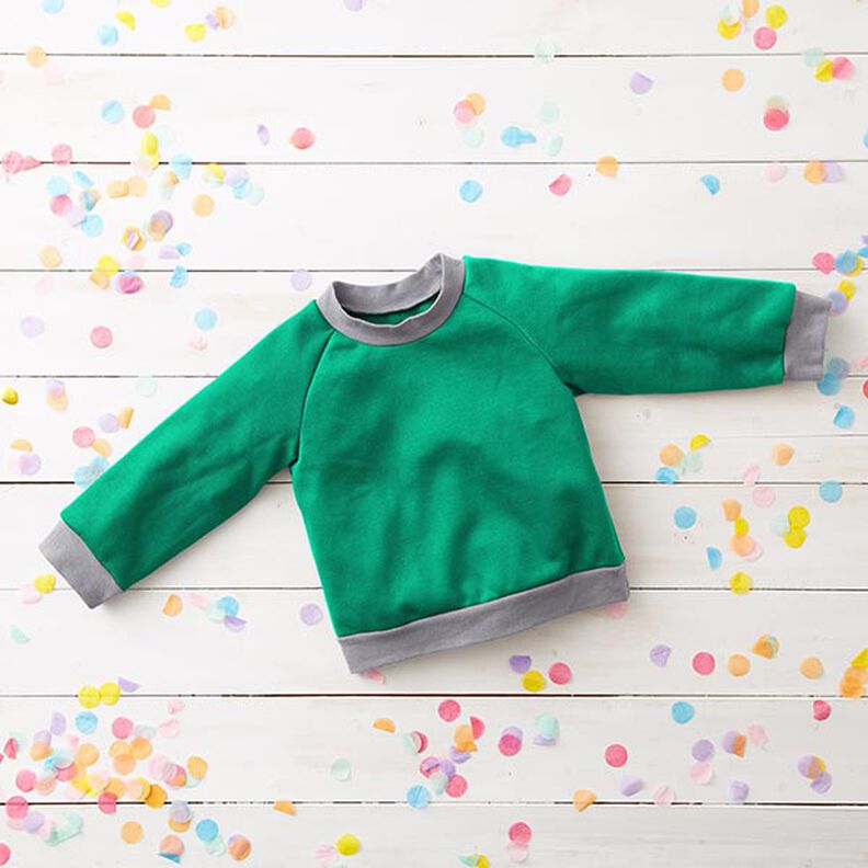 Light Cotton Sweatshirt Fabric Plain – green,  image number 7