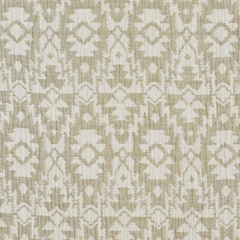 Double Gauze/Muslin Jacquard Aztec pattern | by Poppy light khaki/misty grey,  image number 4