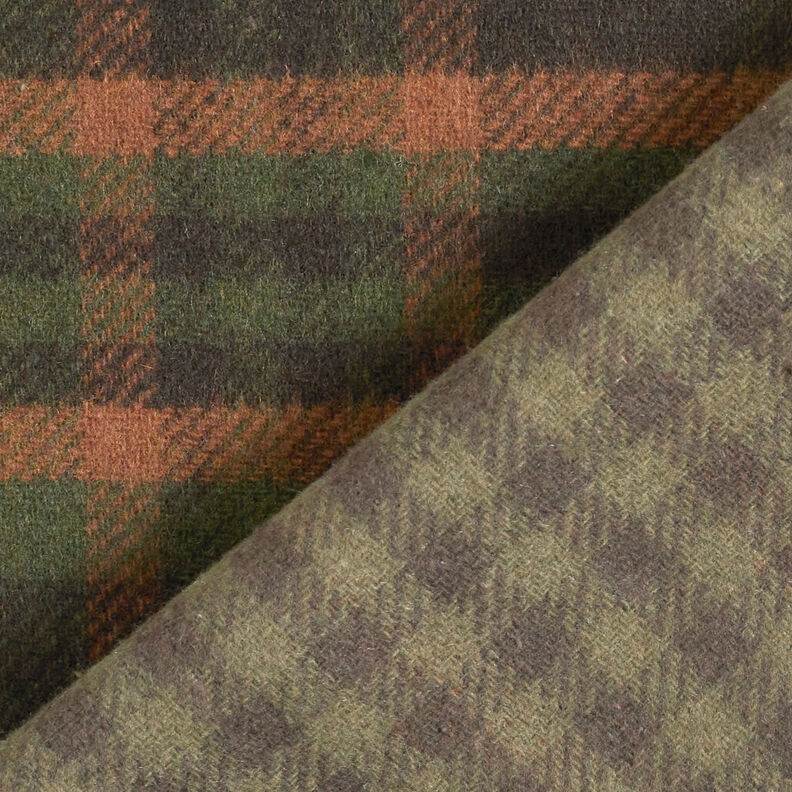 Coat fabric double-face tartan – terracotta/fir green,  image number 5