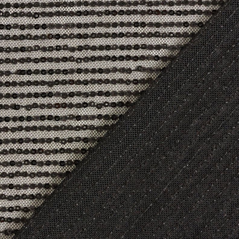 Sequin fabric vertical stripes – black,  image number 4