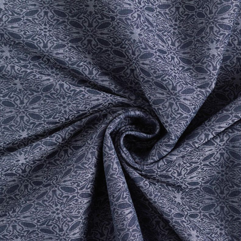 Ornaments stretch jacquard – denim blue,  image number 3