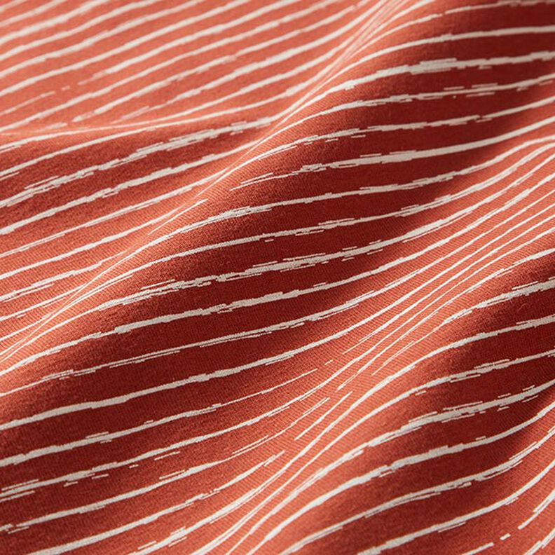 Cotton jersey scribble stripes – terracotta,  image number 2