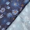 viscose fabric flowers and dragonflies – midnight blue/light blue,  thumbnail number 4