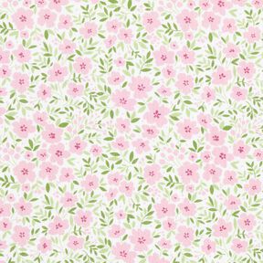 Decor Fabric Sateen sea of blooms – light pink/white, 