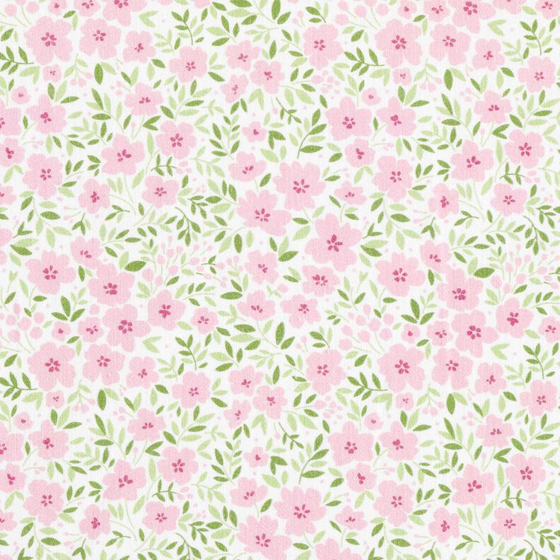 Decor Fabric Sateen sea of blooms – light pink/white,  image number 1