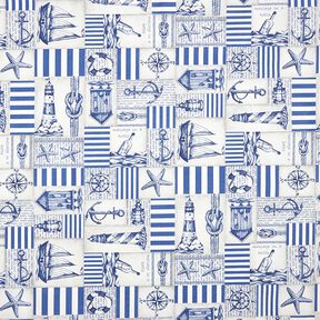 Nautical coated cotton – steel blue/natural, 