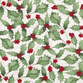 Decor Fabric Canvas Mistletoe Twigs – cashew/green, 