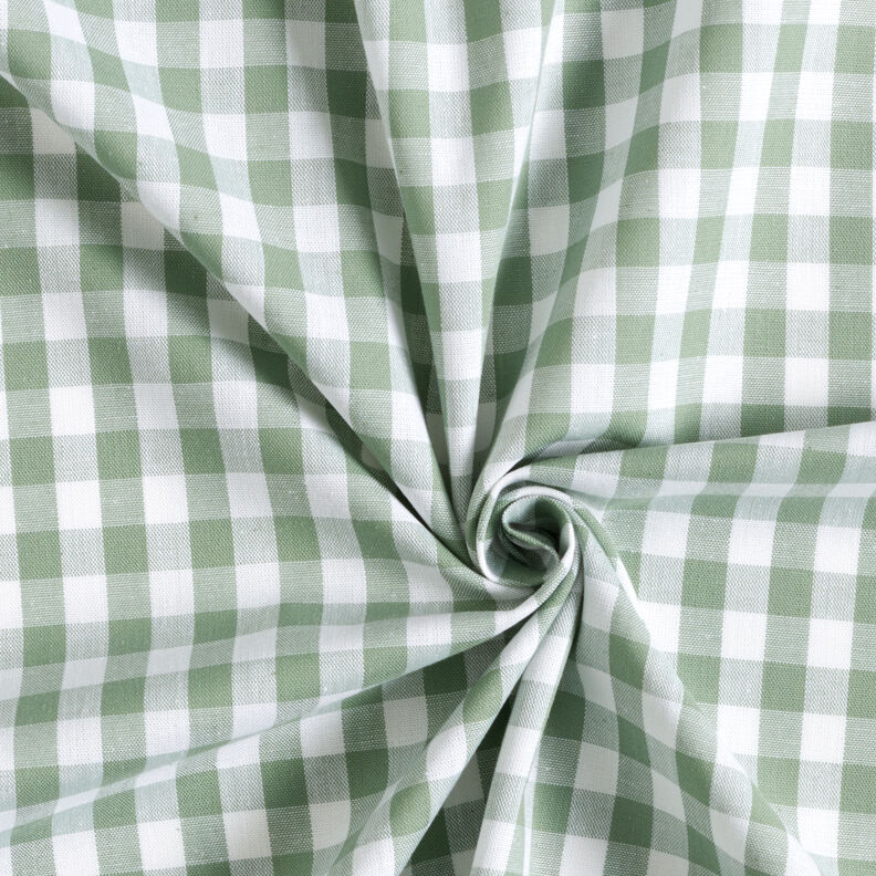 Cotton Vichy check 1 cm – sage/white,  image number 3