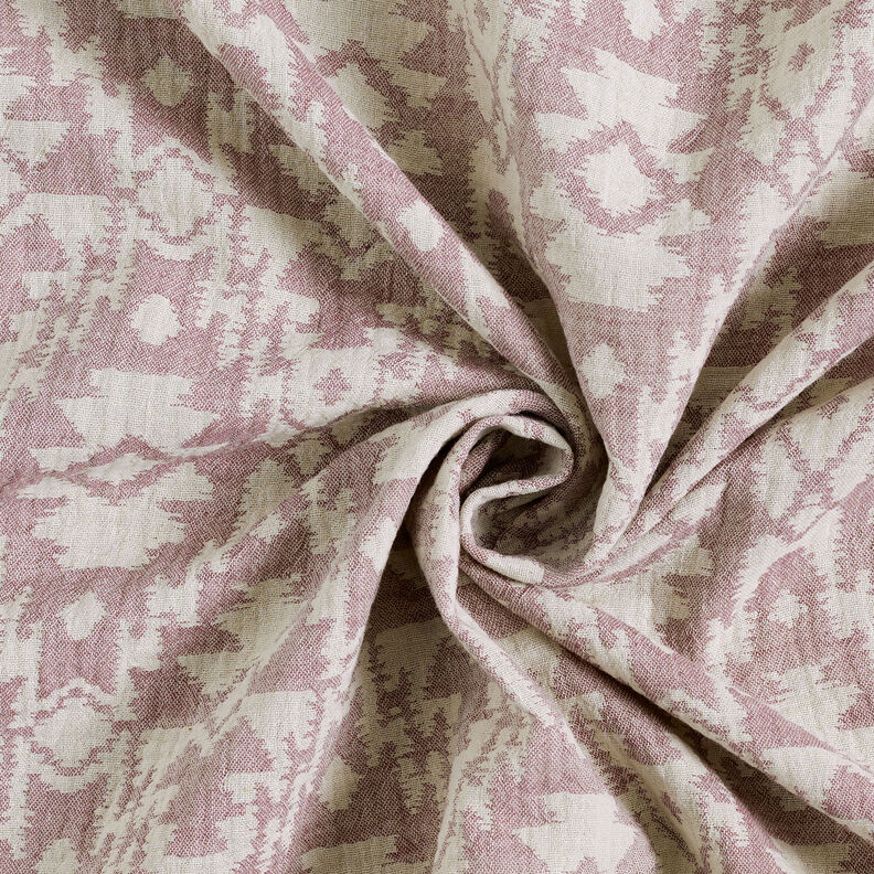 Double Gauze/Muslin Jacquard Aztec pattern | by Poppy dark dusky pink/misty grey,  image number 5