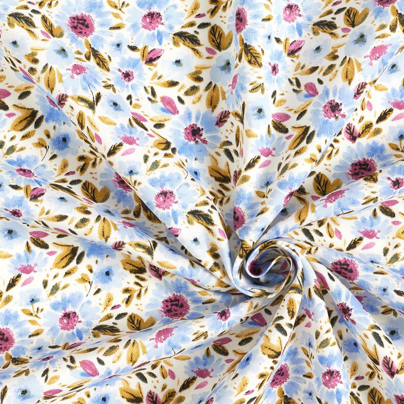 Sea of flowers cotton poplin – light blue/white,  image number 3