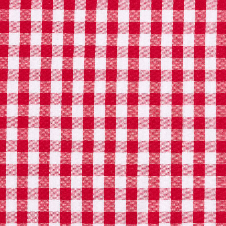 Cotton Vichy check 1 cm – red/white,  image number 1