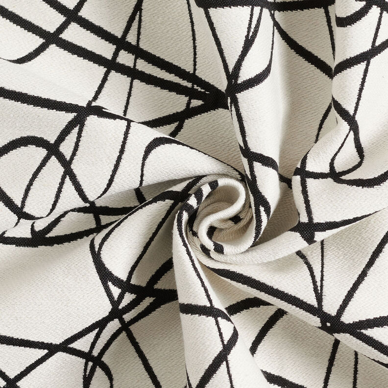 Decor Fabric Jacquard Abstract Lines – ivory/black,  image number 4