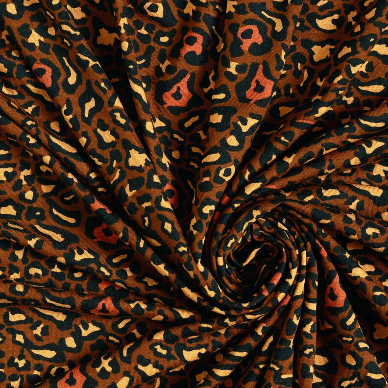 Viscose Jersey Leopard Print – medium brown/curry yellow,  image number 3