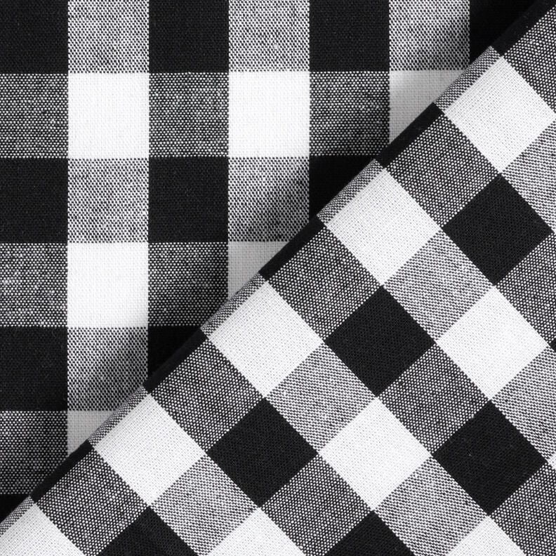 Cotton Vichy check 1,7 cm – black/white,  image number 4