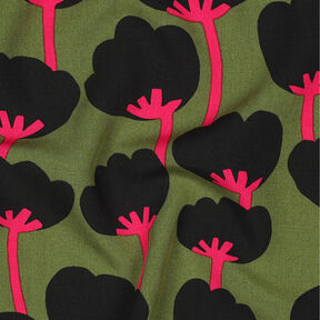 Lenzing Ecovero™ Poppies | Nerida Hansen – olive/black, 