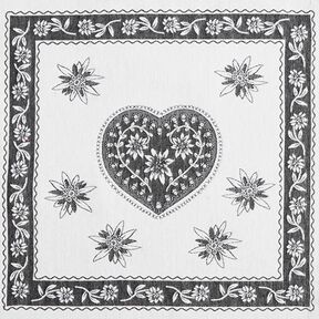 Decorative Panel Tapestry Fabric Alpine Heart – ivory/grey, 
