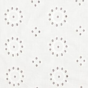 Floral broderie anglaise cotton fabric – white, 