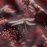 viscose fabric flowers and dragonflies – black/red,  thumbnail number 2