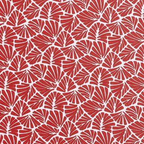 Coated Cotton abstract mini leaves – dark red/white, 