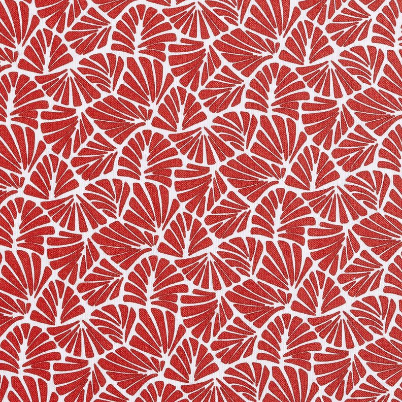 Coated Cotton abstract mini leaves – dark red/white,  image number 1