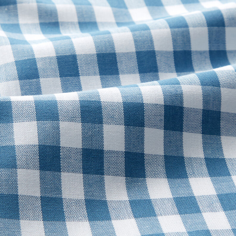 Cotton Vichy check 1 cm – denim blue/white,  image number 2