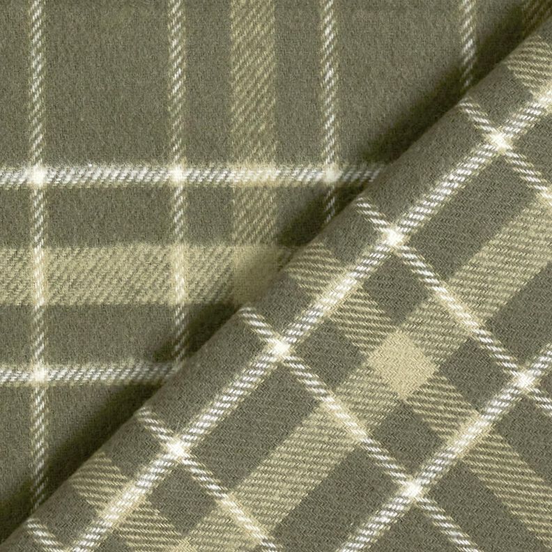 Flannel large tartan check – khaki/white,  image number 4