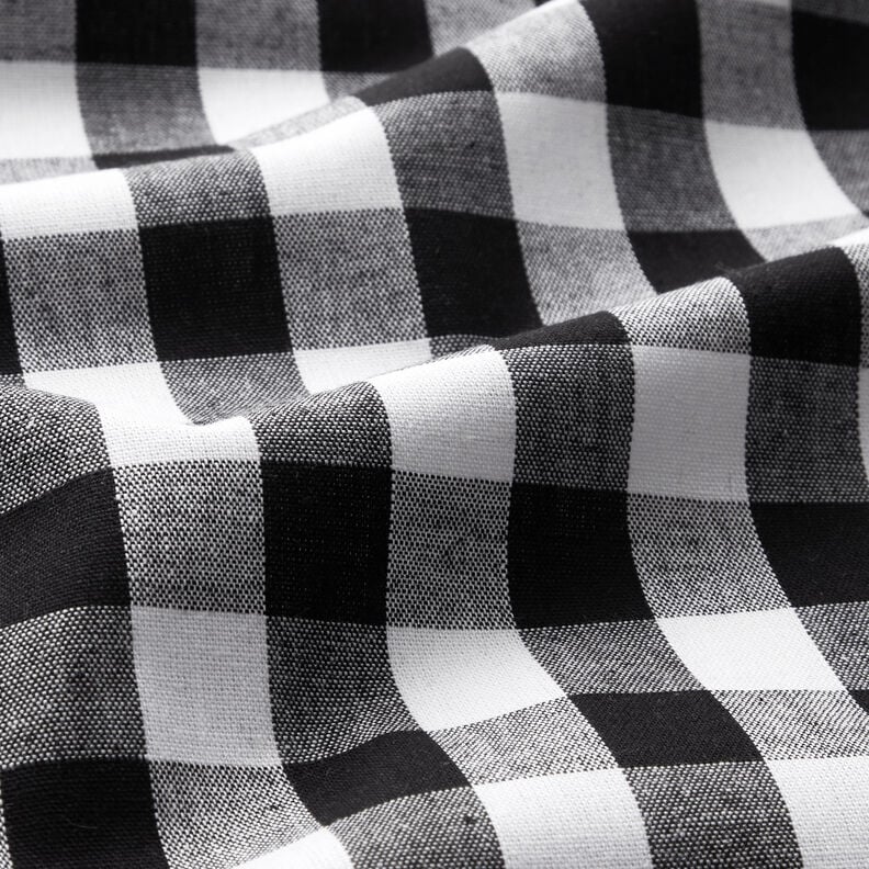 Cotton Vichy check 1,7 cm – black/white,  image number 2