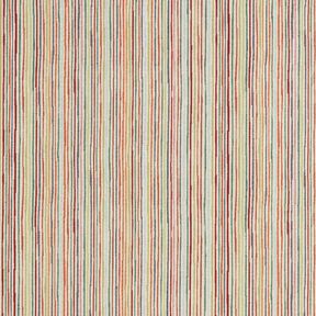 Decor Fabric Tapestry Fabric colourful stripes – light beige/carmine, 