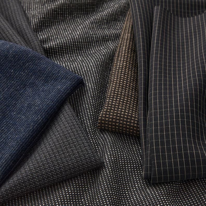 Wool blend fine stripes – midnight blue/denim blue,  image number 4