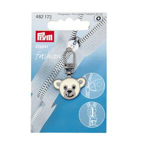 Bear fashion zip [ 38 x 25 mm ] | Prym – offwhite/silver, 