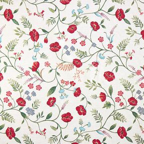 Decor Fabric Tapestry Fabric Poppies – offwhite/red, 