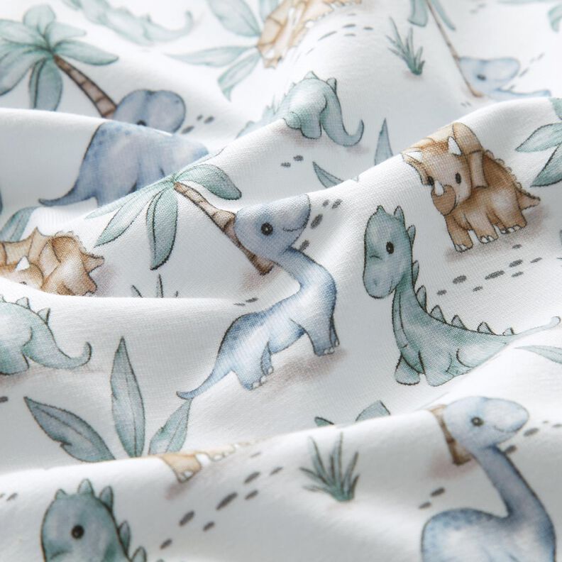 Cotton Jersey Baby dinosaurs Digital Print – ivory,  image number 2