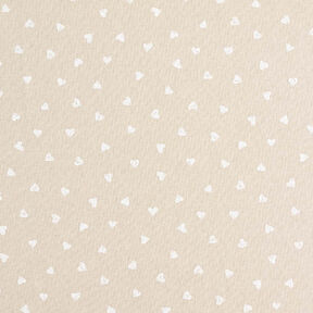 Decor Fabric Half Panama little hearts – white/natural, 