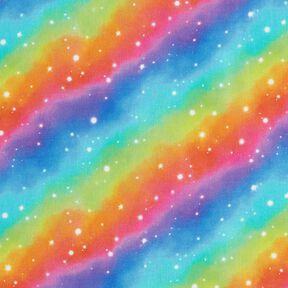 Cotton Poplin Rainbow stardust Digital Print – royal blue/colour mix, 