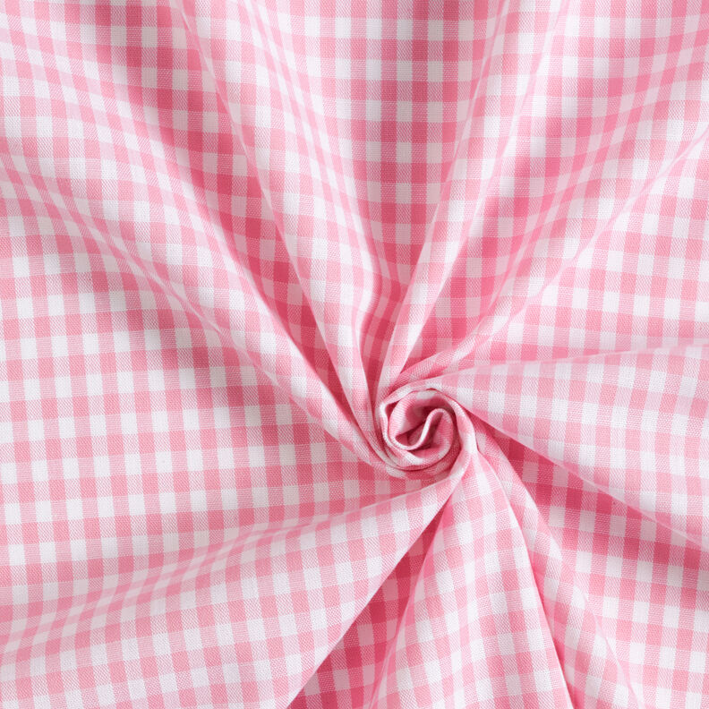 Cotton Vichy check 0,5 cm – pink/white,  image number 3