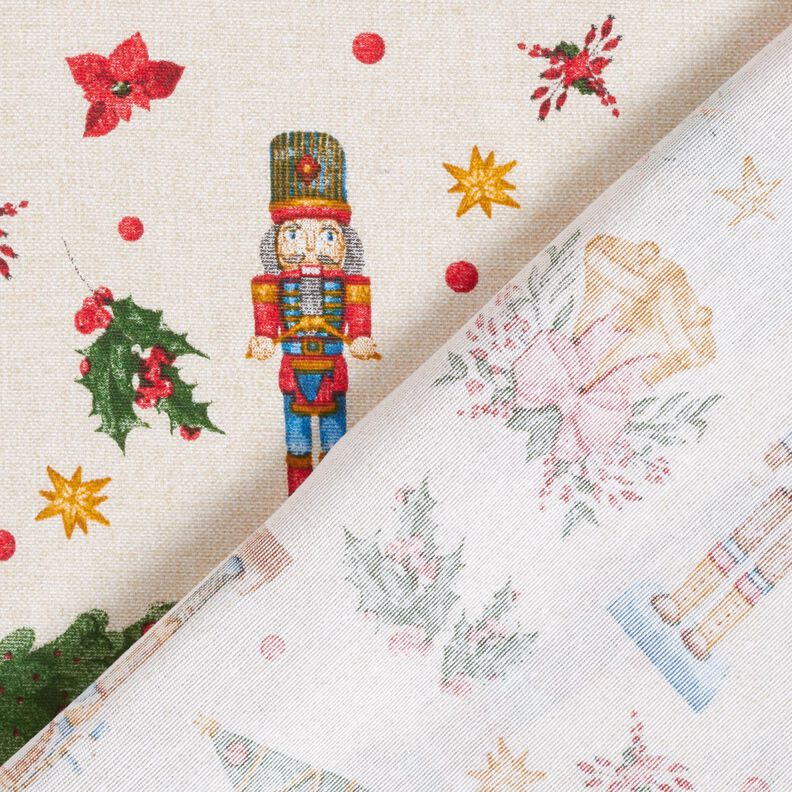 Decor Fabric Canvas Nutcracker – natural/dark red,  image number 4