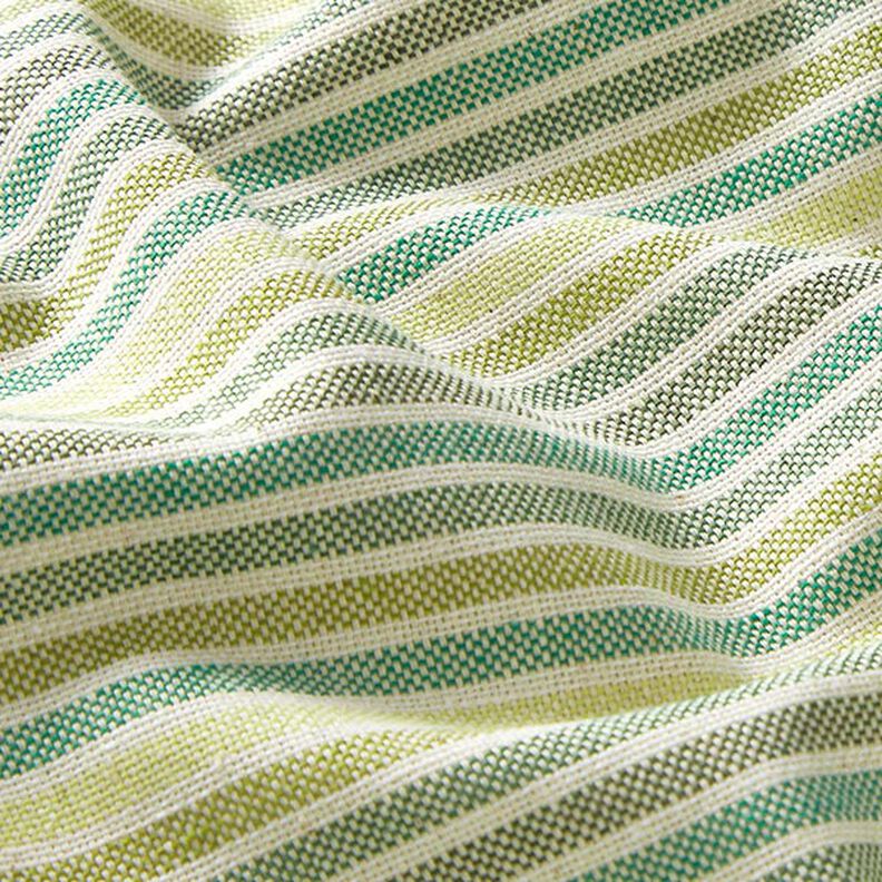 Decor Fabric Half Panama Multicoloured Stripes Recycled – light green,  image number 2