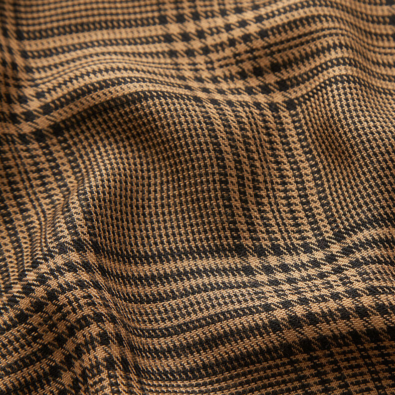 viscose fabric Glen Plaid – caramel/black,  image number 2