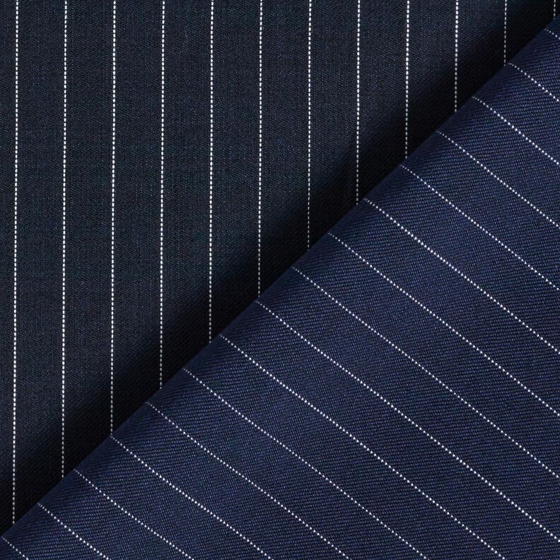 Woollen cloth pinstripe – midnight blue/white,  image number 3