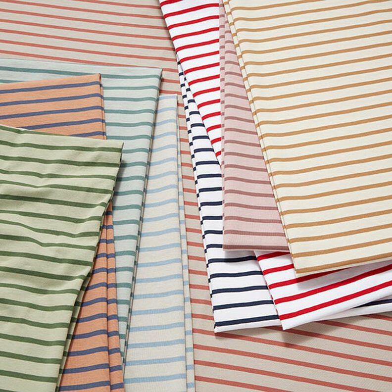 Narrow & Wide Stripes Cotton Jersey – reed/pine,  image number 5