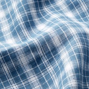 Cotton fabric, classic check – dove blue/white, 