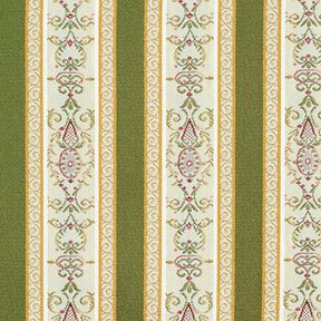 Biedermeier Stripes Jacquard Furnishing Fabric – cream/olive, 