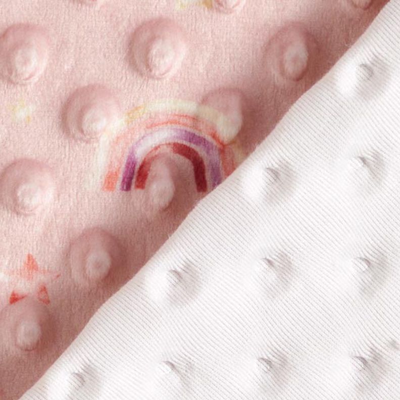 Cosy Fleece Embossed Dots and Rainbows – pink,  image number 3