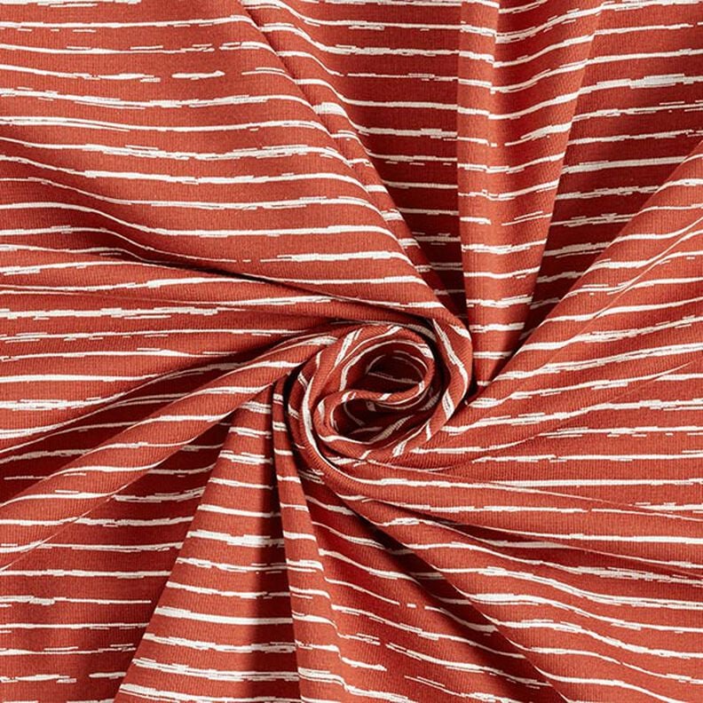 Cotton jersey scribble stripes – terracotta,  image number 3